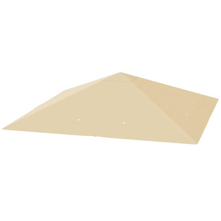 3 x 3(m) Gazebo Canopy Replacement Cover, Garden Gazebo Roof Replacement with Drain Holes, Water Resistant PVC Coating, 370g/㎡, UPF30+, TOP COVER ONLY, Beige