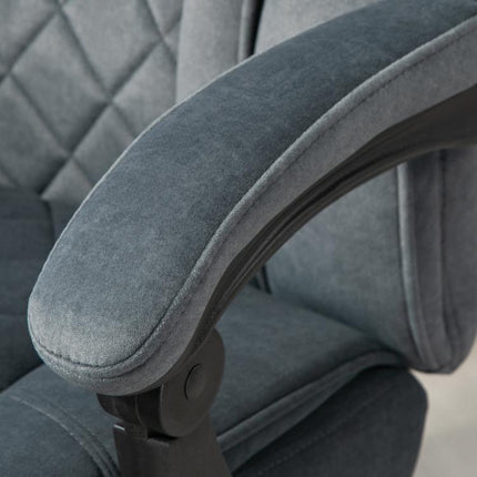 Massage Office Chair, Heated Reclining Computer Chair with Adjustable Height and Footrest, Charcoal Gray