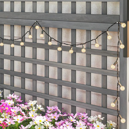 Wood Planter with Trellis for Vine Climbing, Raised Garden Bed, Privacy Screen for Backyard, Patio, Dark Gray