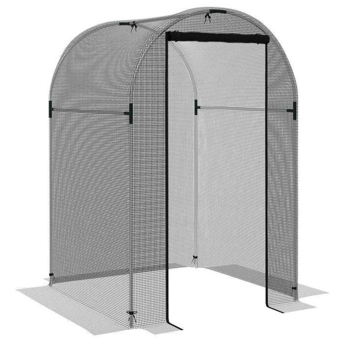Galvanized Steel Crop Cage, Plant Protection Tent with Zippered Door, 4 feet x 4 feet, Black