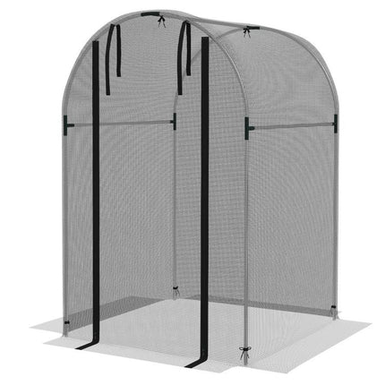 Galvanized Steel Crop Cage, Plant Protection Tent with Zippered Door, 4 feet x 4 feet, Black