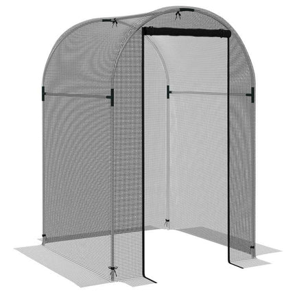 Galvanized Steel Crop Cage, Plant Protection Tent with Zippered Door, 4 feet x 4 feet, Black