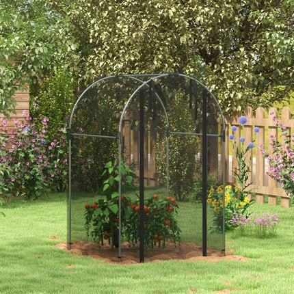 Galvanized Steel Crop Cage, Plant Protection Tent with Zippered Door, 4 feet x 4 feet, Black