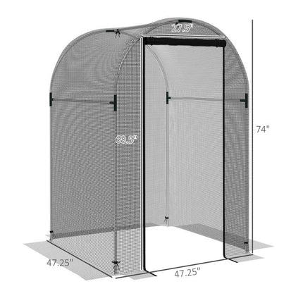 Galvanized Steel Crop Cage, Plant Protection Tent with Zippered Door, 4 feet x 4 feet, Black