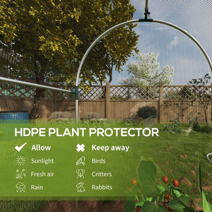 Galvanized Steel Crop Cage, Plant Protection Tent with Zippered Door, 4 feet x 4 feet, Black