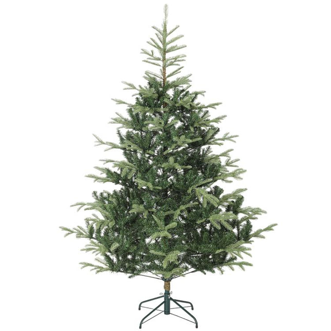 árbol de Navidad Artificial 210 cm con 1123 Ramas y Soporte Metálico Plegable Fácil Montaje para Salón Interior Verde