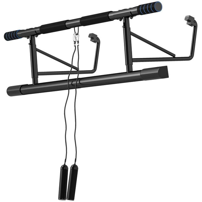 Pull-Up Bar, No-Drilling Chin-Up Bar, Push-Up Stand with Resistance Bands, Padded Handles for Home Gym Exercise