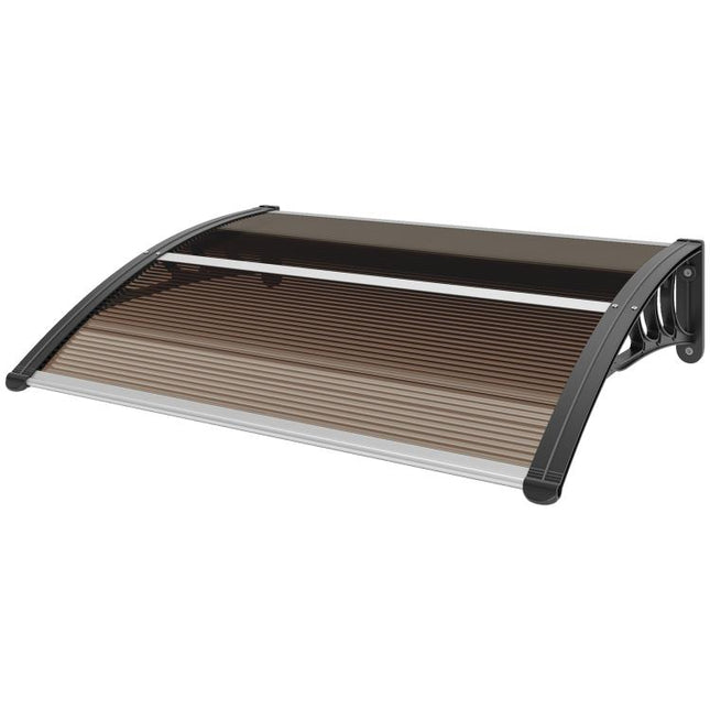 Front Door Canopy 75 x 100 cm – Brown Polycarbonate Lean-to Canopy
