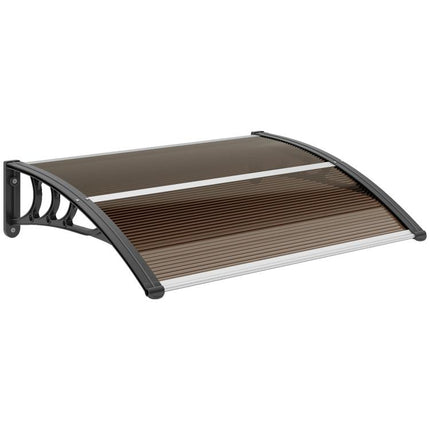 Front Door Canopy 75 x 100 cm – Brown Polycarbonate Lean-to Canopy