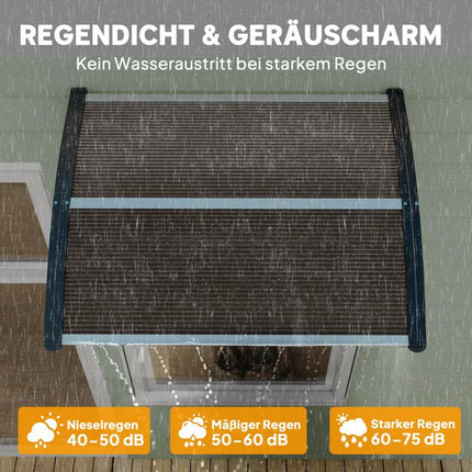 Front Door Canopy 75 x 100 cm – Brown Polycarbonate Lean-to Canopy