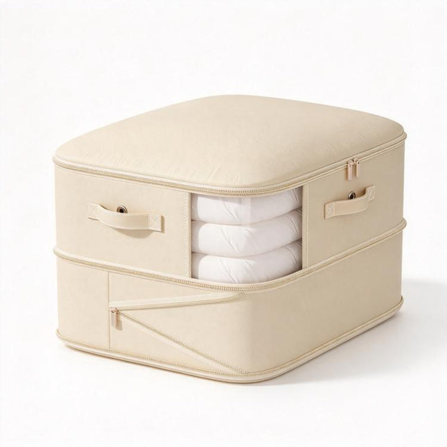 4x Clothes Storage Bags With Zips Bedroom Large Collapsible Storage Box Bedding