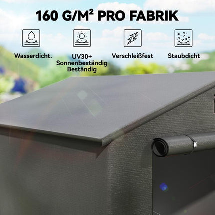 2.5 x 1.8 m Waterproof Garage Tent with Roll-Up Zippered Door and Ventilation Window – Dark Grey