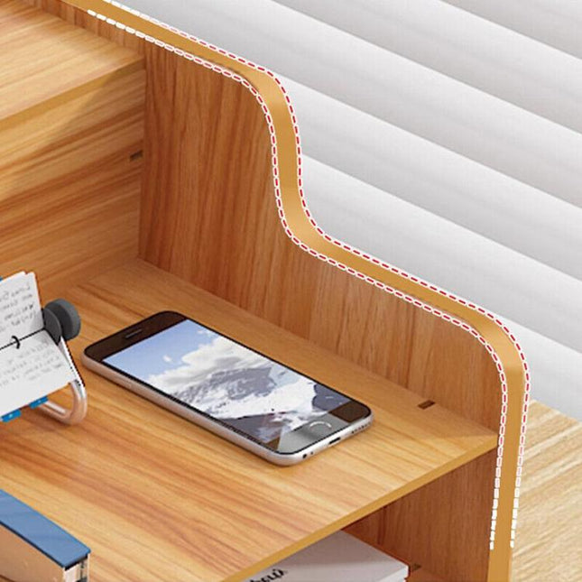Wooden Office Desk Organizer Stationary Storage Home Tidy Storage Tabletop Stand