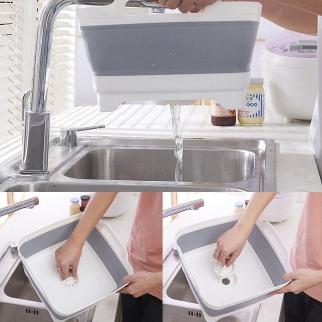 Foldable Multipurpose Basin Collapsible Washing Up Bowl Camping Sink Travel UK