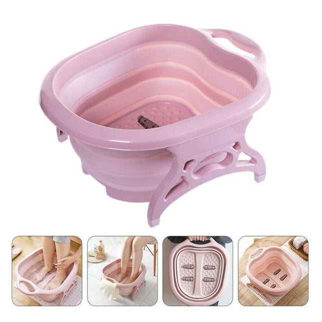NEW Foot Spa Pedicure Wet Bath Bubble Massage Bucket Feet Therapy Soothing Folding UK