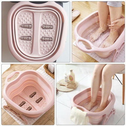 NEW Foot Spa Pedicure Wet Bath Bubble Massage Bucket Feet Therapy Soothing Folding UK