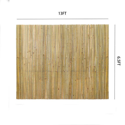 Bamboo Privacy Fence Roll 6.5FTx 13FT, Natural Bamboo Slat Screening Panels for Outdoor Garden, Yard, Patio, Balcony Privacy Screen.