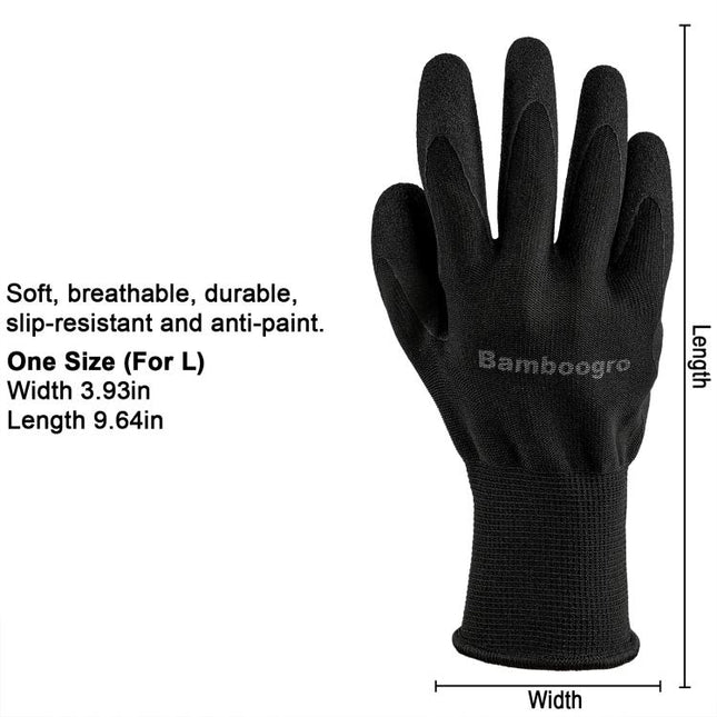 Black NGG Foam Nitrile Coated Seamless Knit Gloves, Micro Matte Anti-Slip Palm, Ideal for General Work, Gardening, Construction, Mechanic, Warehouse 6 Pairs
