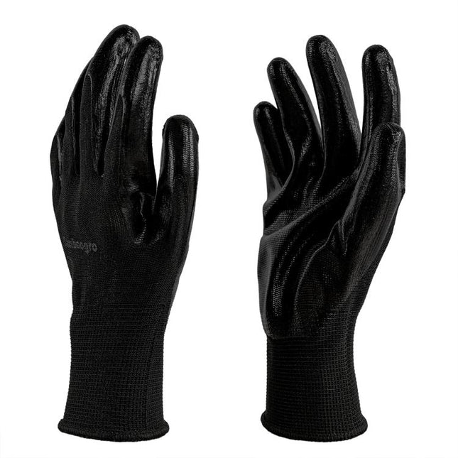Black PU Coated Seamless Knit Grip,Smooth Grip on Palm & Fingers, Ideal for Light General Duty Work, Gardening, Landscaping, Construction, Mechanic, Warehouse 8 Pairs.