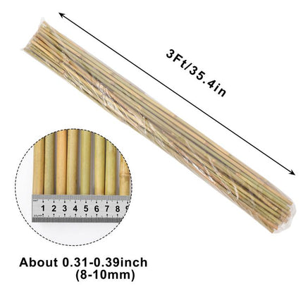 3FT,Diameter 8mm - 10mm Natural Bamboo Plant Stake, Sturdy Bamboo Poles, Durable Plant Bamboo Stake, Garden Climbing Plant Bracket 25pcs.