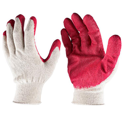 Red Latex Work Gloves for Garden & Warehouse ,10 Gauge T/C Knit Shell with Smooth Coated Palm, 10 Pairs
