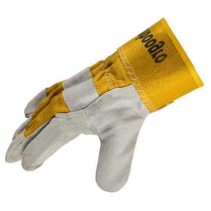 CSG Genuine Cow Leather Work Gloves, Wear Resistant Protective Gloves, Ideal for Welding, Construction, Gardening, Machinery Handling 6 Pairs.