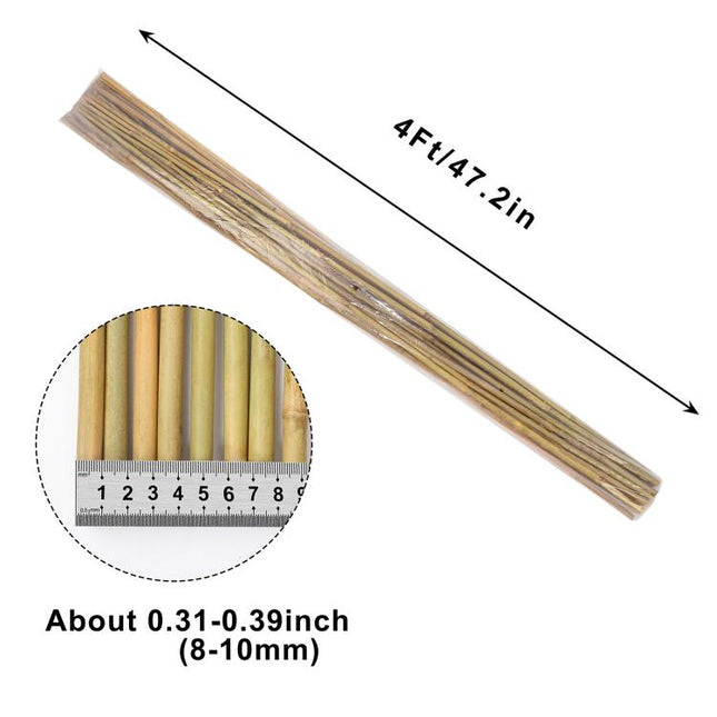4FT,Diameter 8mm - 10mm Natural Bamboo Plant Stake, Sturdy Bamboo Poles, Durable Plant Bamboo Stake, Garden Climbing Plant Bracket 25pcs.