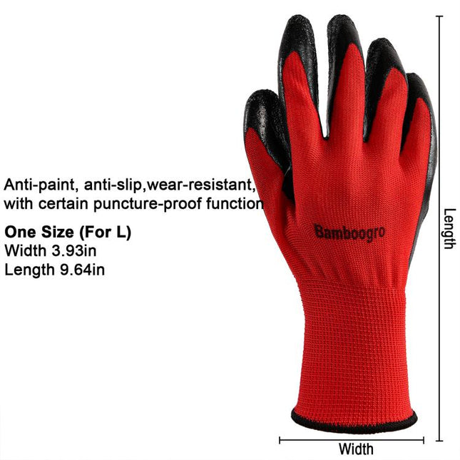 Red NCG Crinkle Latex Coated Seamless Knit Gloves, Textured Anti-Slip Palm & Fingers, Ideal for General Work, Gardening, Construction, Mechanic, Warehouse 8Pairs