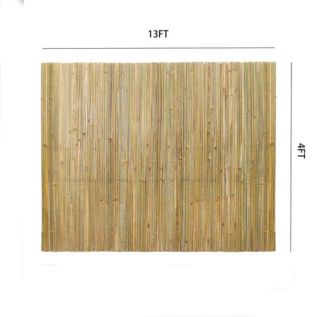 Bamboo Privacy Fence Roll 4FTx 13FT, Natural Bamboo Slat Screening Panels for Outdoor Garden, Yard, Patio, Balcony Privacy Screen.