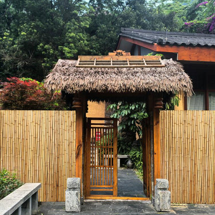 Natural Bamboo Fence Roll 4FT x 6FT , Outside Bamboo Privacy Fencing, Natural Privacy Screen Panels for Garden, Outdoor.