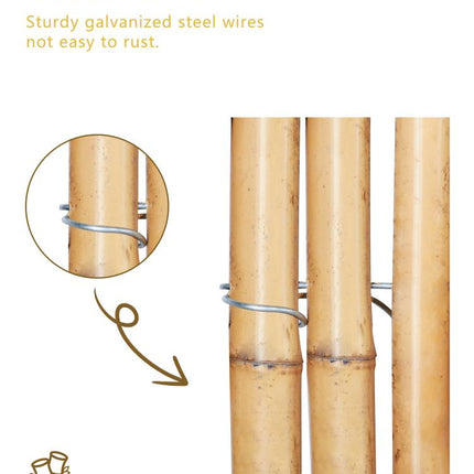 Natural Bamboo Fence Roll 4FT x 6FT , Outside Bamboo Privacy Fencing, Natural Privacy Screen Panels for Garden, Outdoor.