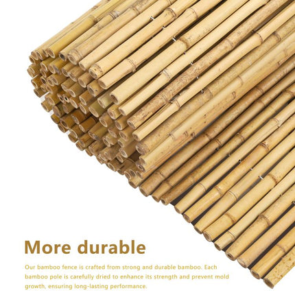 Natural Bamboo Fence Roll 4FT x 6FT , Outside Bamboo Privacy Fencing, Natural Privacy Screen Panels for Garden, Outdoor.