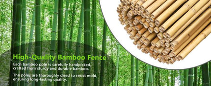 Natural Bamboo Fence Roll 4FT x 6FT , Outside Bamboo Privacy Fencing, Natural Privacy Screen Panels for Garden, Outdoor.