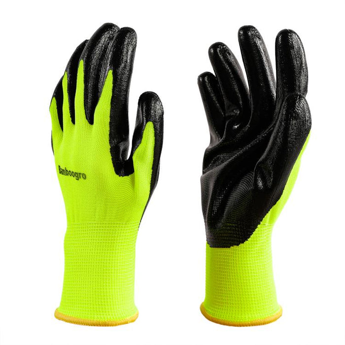 Green PU Coated Seamless Knit Grip,Smooth Grip on Palm & Fingers, Ideal for Light General Duty Work, Gardening, Landscaping, Construction, Mechanic, Warehouse 8 Pairs.