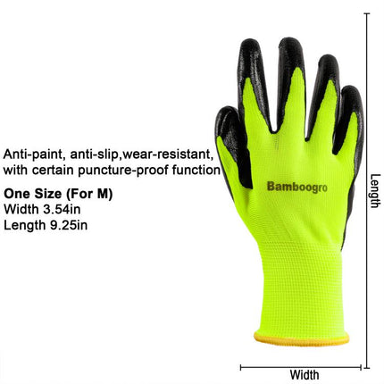 Green PU Coated Seamless Knit Grip,Smooth Grip on Palm & Fingers, Ideal for Light General Duty Work, Gardening, Landscaping, Construction, Mechanic, Warehouse 8 Pairs.