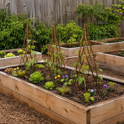 4FT Teepee Trellis for Climbing Plants, Natural Willow Plant Support, Expandable Wood Plant Cage for Beans, Peas, Cucumbers, Flowers, Vines and Garden Decor