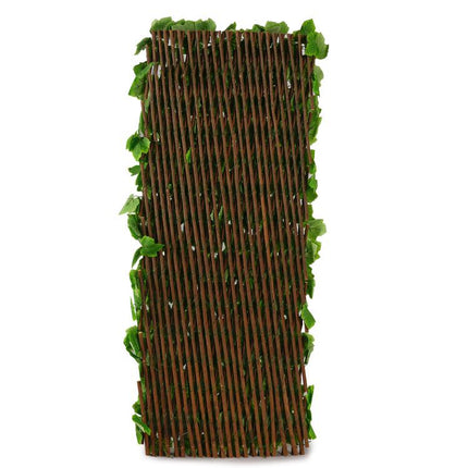 Expandable Greenery Trellis for Balcony 47×14inch, Faux Ivy Privacy Screen,Real wood frame adjusts easily and PE leaves rinse clean after outdoor use