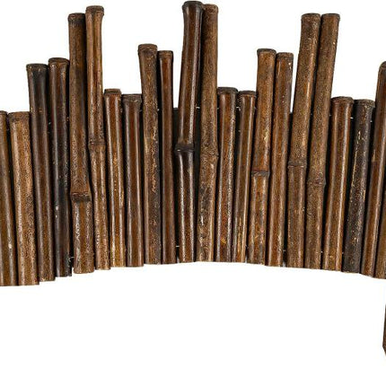 Garden Natural Bamboo Fence Lawn Edging 15.8inH x 24inL, Garden Border Fence, Decorative Bamboo Roll for Flower Bed, Pathway, and Landscape Edging, Outdoor Garden Border Fence