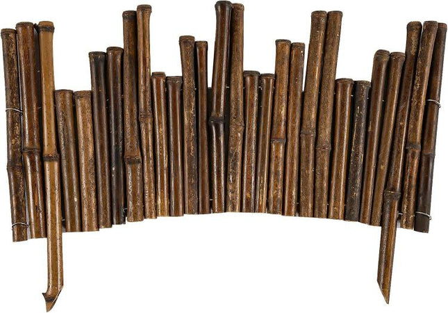 Garden Natural Bamboo Fence Lawn Edging 15.8inH x 24inL, Garden Border Fence, Decorative Bamboo Roll for Flower Bed, Pathway, and Landscape Edging, Outdoor Garden Border Fence