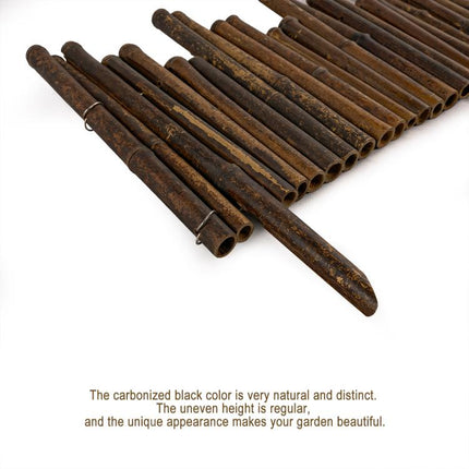 Garden Natural Bamboo Fence Lawn Edging 15.8inH x 24inL, Garden Border Fence, Decorative Bamboo Roll for Flower Bed, Pathway, and Landscape Edging, Outdoor Garden Border Fence