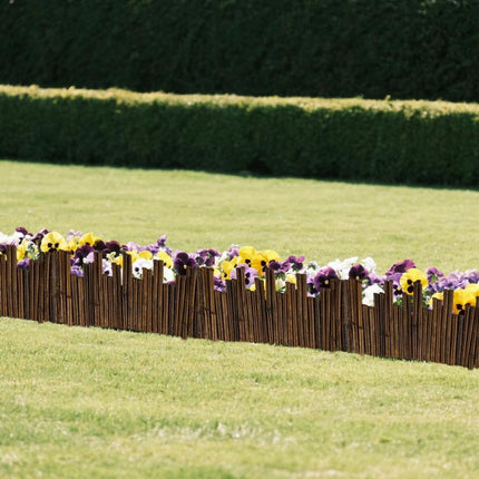 Garden Natural Bamboo Fence Lawn Edging 15.8inH x 24inL, Garden Border Fence, Decorative Bamboo Roll for Flower Bed, Pathway, and Landscape Edging, Outdoor Garden Border Fence