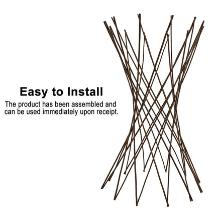 4FT Willow Funnel Trellis, 48 inch H x 13 inch W Natural Willow Plant Support Tower, Expandable Garden Trellis for Climbing Plants, Vines, Peas, Beans, Flowers and Potted Plants