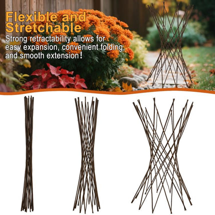 4FT Willow Funnel Trellis, 48 inch H x 13 inch W Natural Willow Plant Support Tower, Expandable Garden Trellis for Climbing Plants, Vines, Peas, Beans, Flowers and Potted Plants