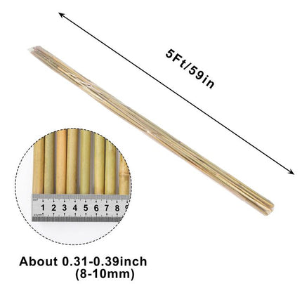 5FT,Diameter 8mm - 10mm Natural Bamboo Plant Stake, Sturdy Bamboo Poles, Durable Plant Bamboo Stake, Garden Climbing Plant Bracket 20pcs.