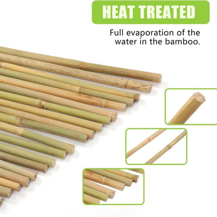 5FT,Diameter 8mm - 10mm Natural Bamboo Plant Stake, Sturdy Bamboo Poles, Durable Plant Bamboo Stake, Garden Climbing Plant Bracket 20pcs.