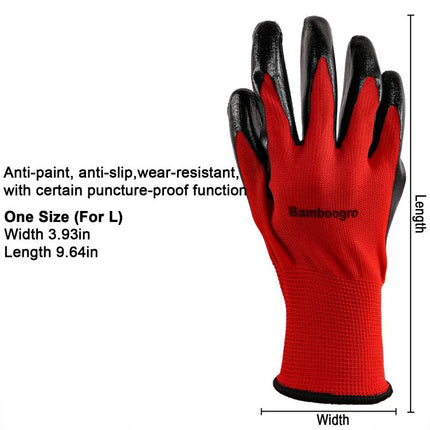Red PU Coated Seamless Knit Grip,Smooth Grip on Palm & Fingers, Ideal for Light General Duty Work, Gardening, Landscaping, Construction, Mechanic, Warehouse 8 Pairs.