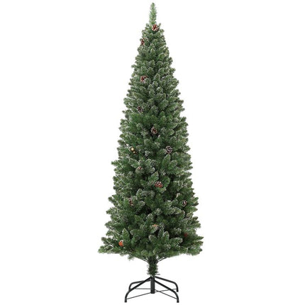 180 cm artificial slim Christmas tree with foldable steel stand, 618 tips, green