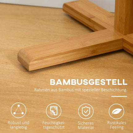 Coat and Hat Stand, 8 Hooks, 49.5 cm x 49.5 cm x 178 cm, Natural