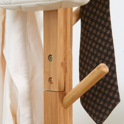 Coat and Hat Stand, 8 Hooks, 49.5 cm x 49.5 cm x 178 cm, Natural