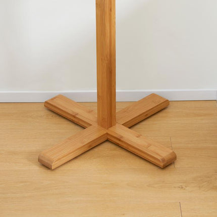 Coat and Hat Stand, 8 Hooks, 49.5 cm x 49.5 cm x 178 cm, Natural